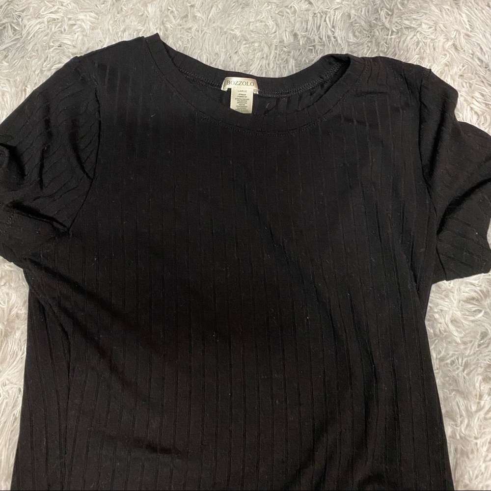 ribbed black tee shirt